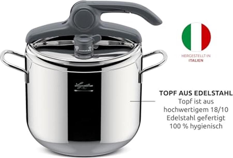 Snelkookpan 7L van roestvrij staal met inductie en gas eenvoudig open deksel en 3-laags bodem - Foto 2