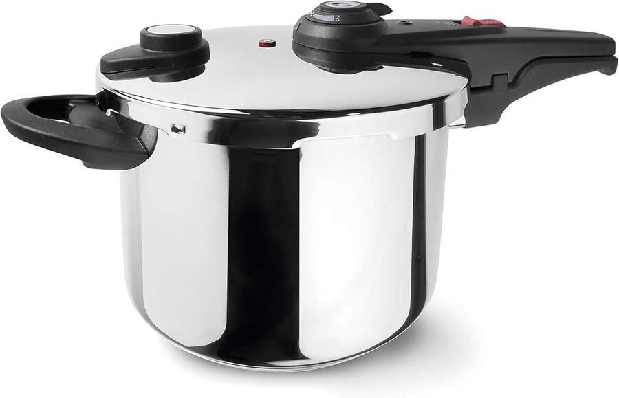 Snelkookpan 6 Liter Inductie Snel Koken Spiegelglanzend RVS Veilig en Energiezuinig
