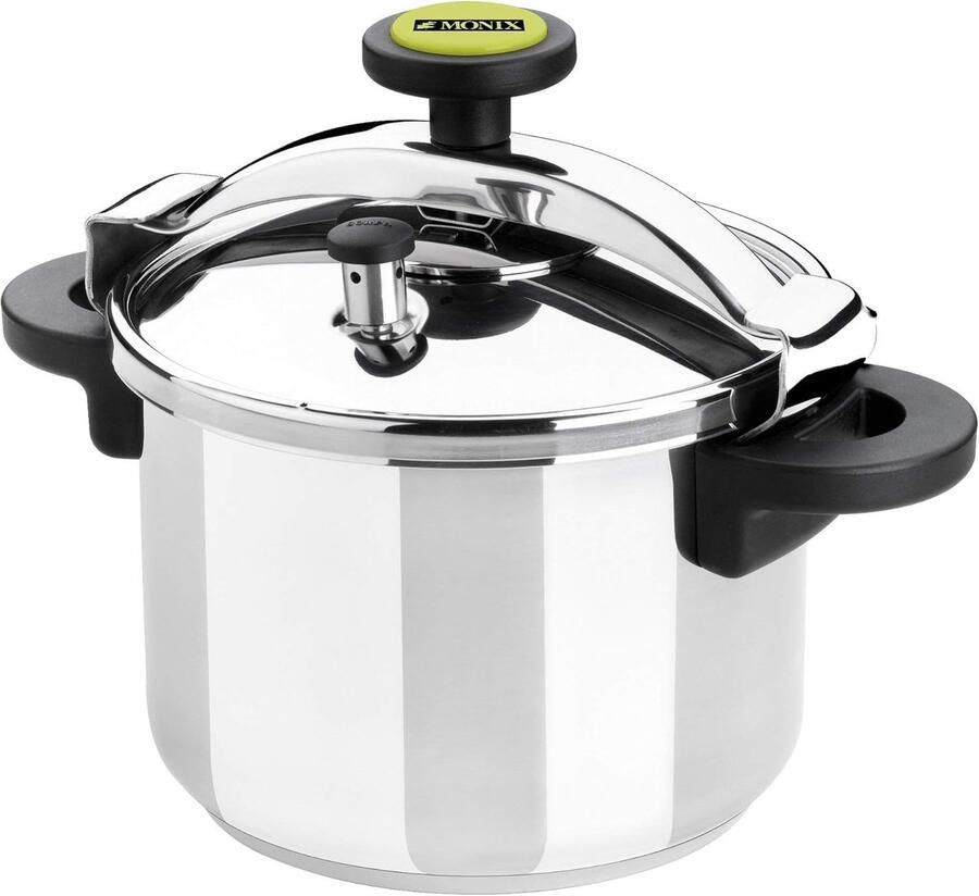 Snelkookpan 8 liter van roestvrij staal 24 cm grijs