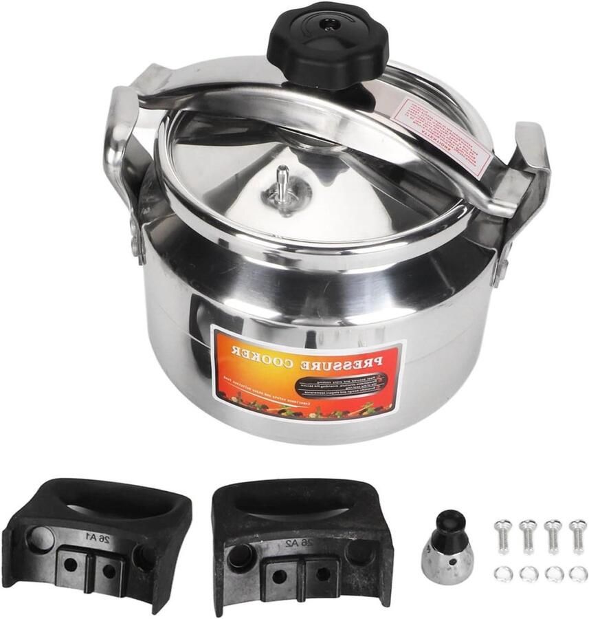 Snelkookpan Aluminium Drukkoker Drukpan Snel Koken Explosieveilig Ontwerp 4 liter Grijs