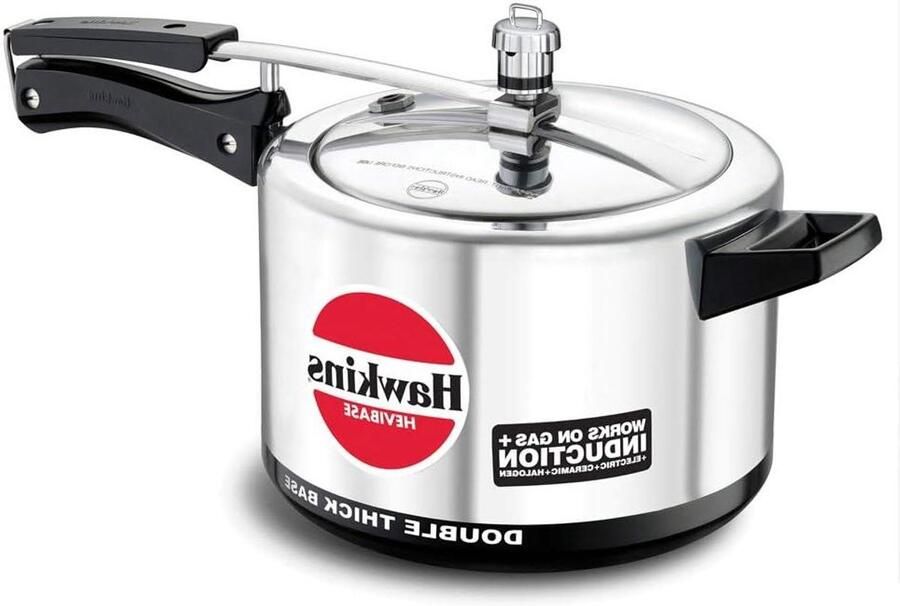 Snelkookpan Aluminium Drukkoker Pan Snel Koken Dubbele Dikke Bodem 5 Liter Zilver