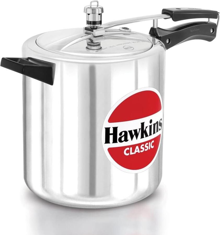 Snelkookpan Aluminium Drukmaker Pan Snel Koken Handmatige Bediening 8 Liter Zilverkleurig