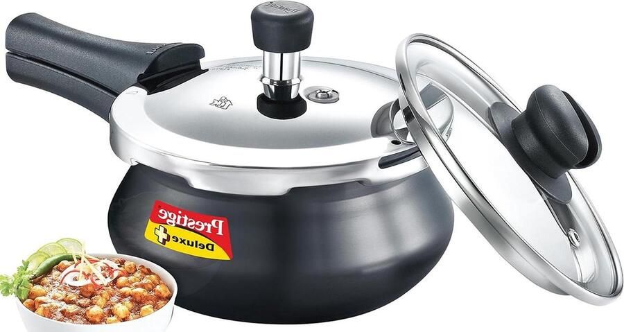Snelkookpan Aluminium Drukpan Inductie Snel Koken Hard Geanodiseerd 15 Liter Zwart