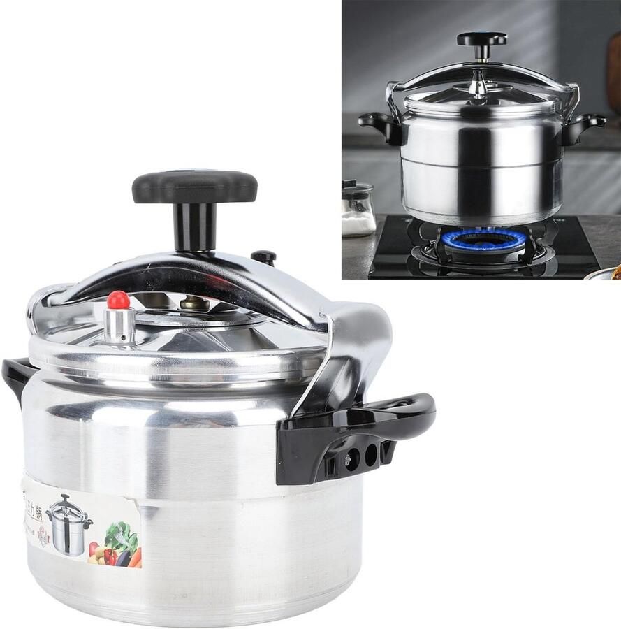 Snelkookpan Aluminium Drukpan Kookpan Snel Koken Explosieveilige Kleppen 4 Liter Zilver