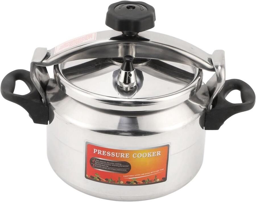 Snelkookpan Aluminium Grote Pan Familiediners Explosieveilig Ontwerp 9 Liter Zilver