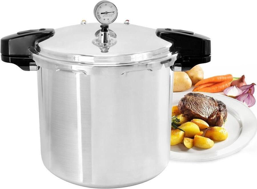 Snelkookpan Aluminium Grote Pan Snel Koken Ingebouwde Manometer 24 Quart One Color