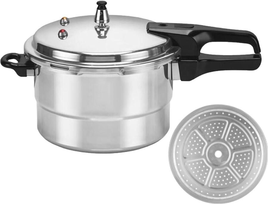 Snelkookpan Aluminium Kookpot Stoom Gezinsmaaltijden Bereiden Efficiënt Gelaagd Koken 5 Liter Inhoud Enkele Attribuut