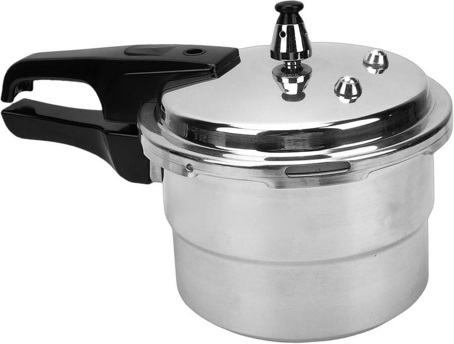 Snelkookpan Aluminiumlegering Drukpan Grote Capaciteit Snel Maaltijden Bereiden Universele Kachel Compatibel 3 Liter Inhoud Zilverkleurig
