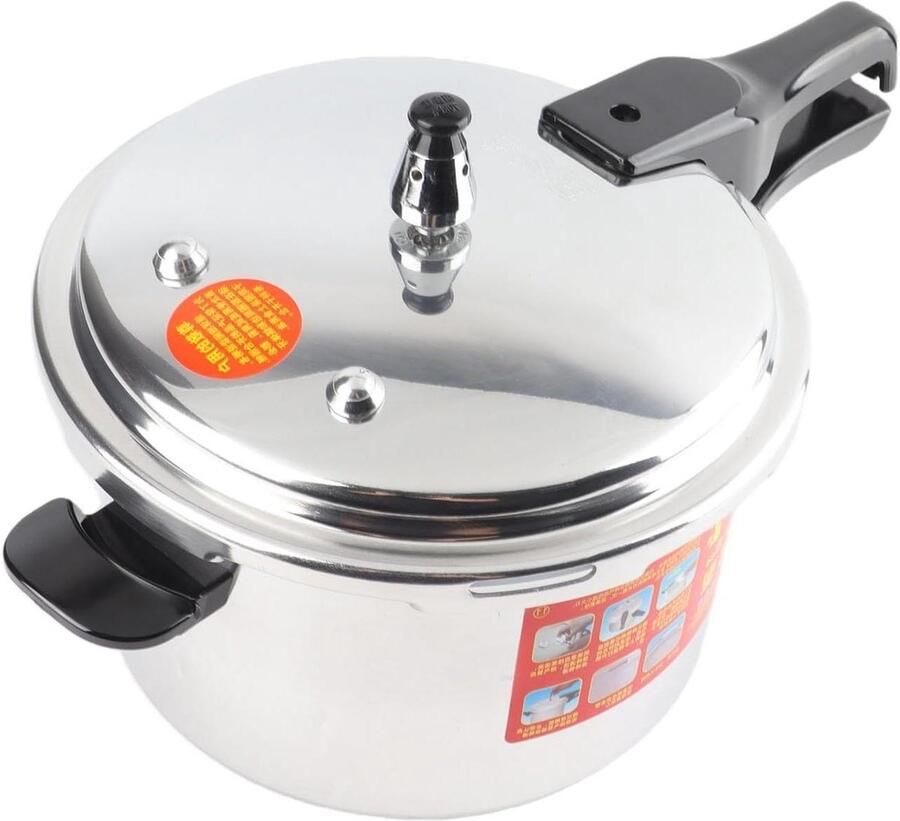 Snelkookpan Aluminiumlegering Drukpan Kookpot Gezinsmaaltijden Bereiden Samengestelde Bodem Alle Kookplaten 7 Liter Zilver