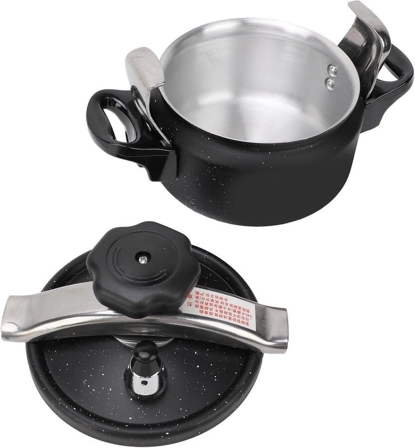 Snelkookpan Drukkoker Pan Snel Koken Explosiebestendig Ontwerp 2 Liter Zwart
