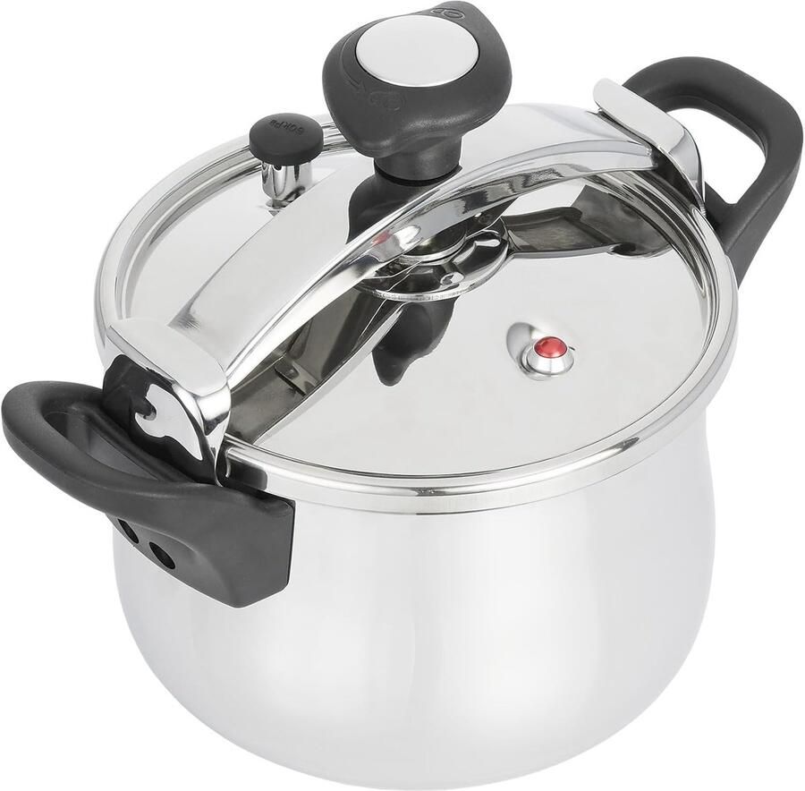 Snelkookpan Drukpan Efficiënt Koken 3 Veiligheidssystemen 12 Liter Grijs