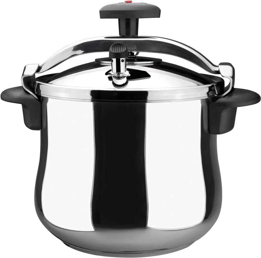 Snelkookpan Drukpan Express Snel Koken 3 Veiligheidssystemen 8 Liter Metaalkleur