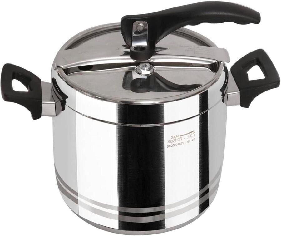 Snelkookpan Drukpan Gezond Koken Veiligheidssysteem 7 Liter Zilver
