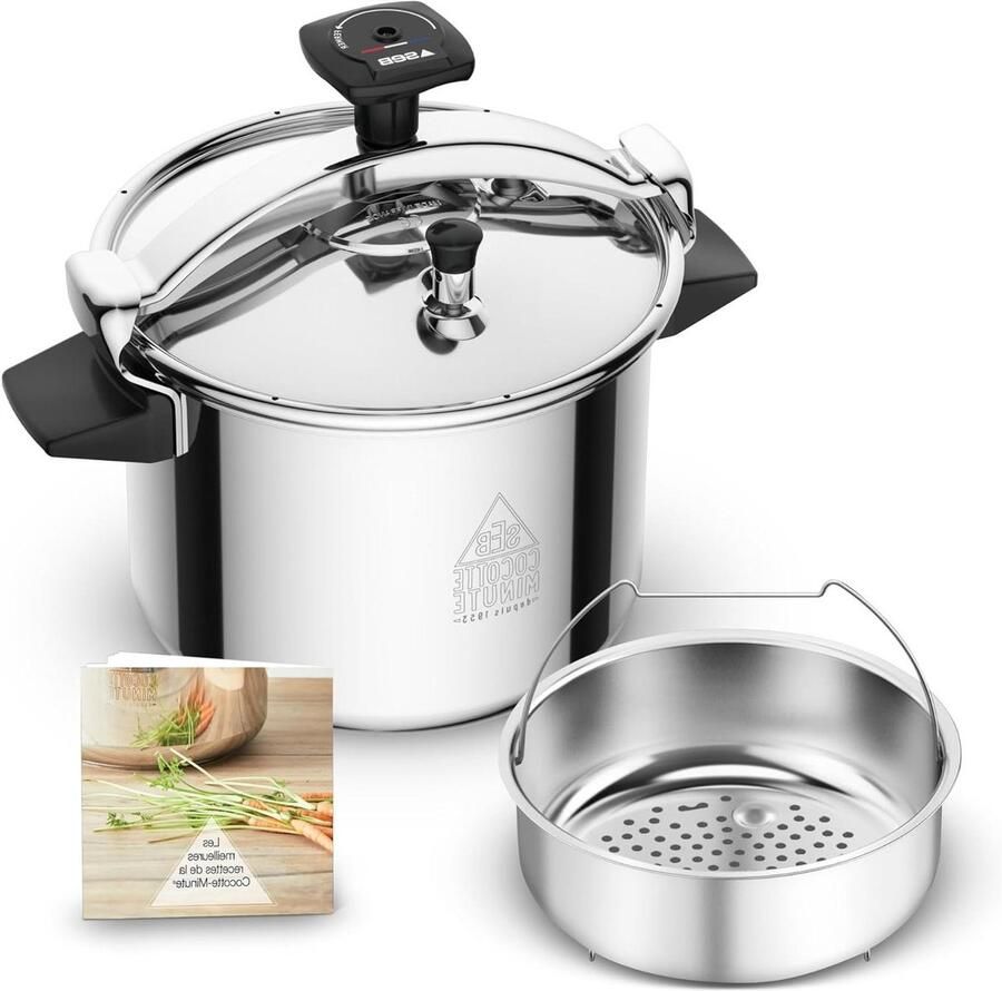 Snelkookpan Drukpan Kookpan Sneller Koken Behoudt 80% Vitaminen 9 liter Metallic