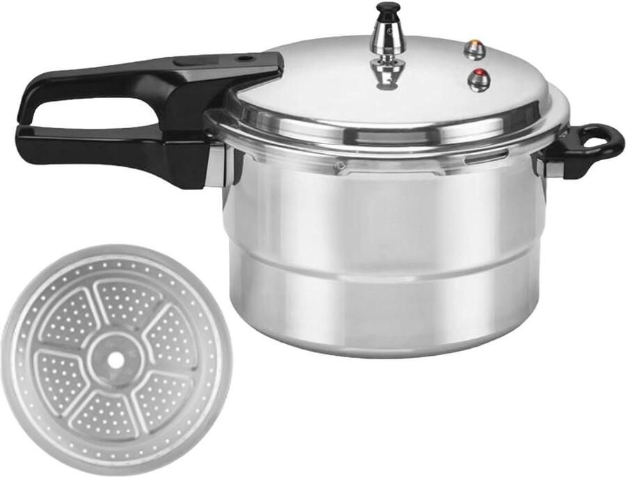 Snelkookpan Drukpan Kookpot Maaltijden Bereiden Stoom en Kook Scheiding 5 liter Zilver