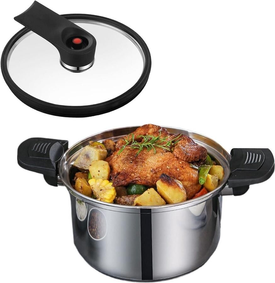 Snelkookpan Drukpan Maaltijden Koken Hygiënisch Sterk Ontwerp 20cm Zilver