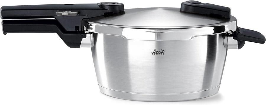 Snelkookpan Drukpan Roestvrijstaal Snel Koken Twee Kookstanden 25 Liter Zilver