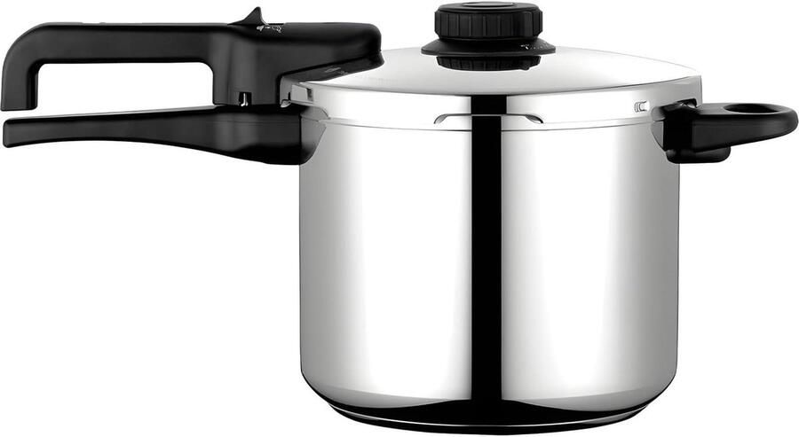 Snelkookpan Drukpan Snel Koken Dubbel Systeem 6 Liter Zilver