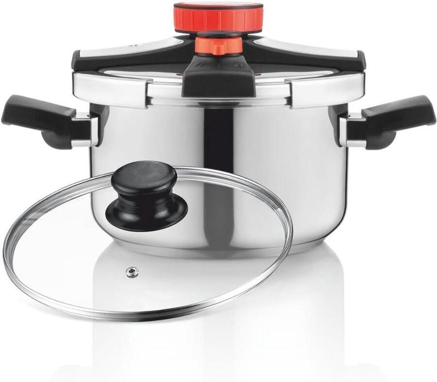 Snelkookpan Drukpan Snel Koken Easy Lock Systeem 6 Liter Roestvrij Staal