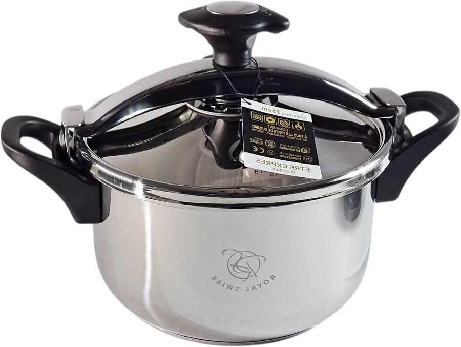 Snelkookpan Drukpan Snel Koken Energiebesparend 8 Liter Zilver
