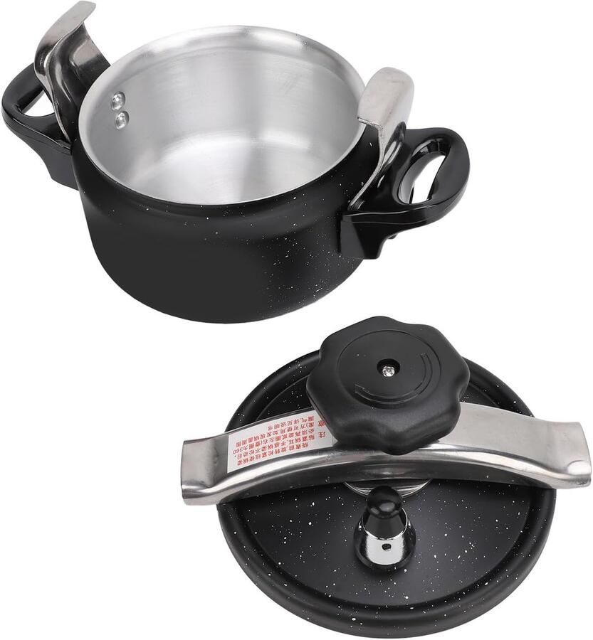 Snelkookpan Drukpan Snel Koken Explosieveilig Ontwerp 21x21x17 cm Zwart