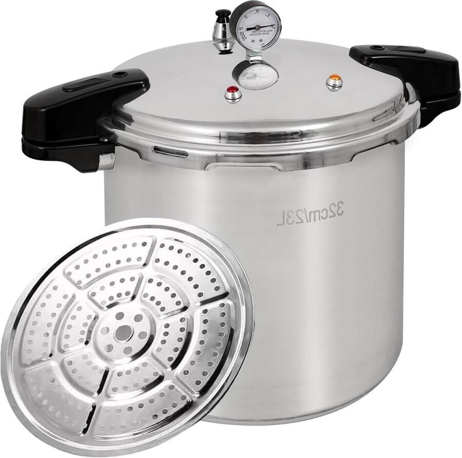 Snelkookpan Drukpan Snel Koken Grote Capaciteit 22 Liter Zilver
