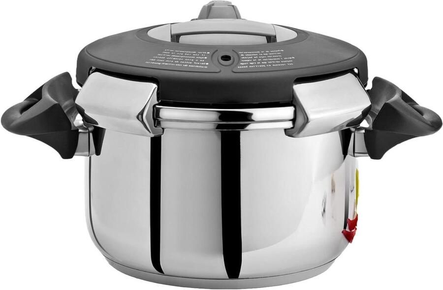 Snelkookpan Drukpan Snel Koken Inclusief Glazen Deksel 6 Liter Zilver
