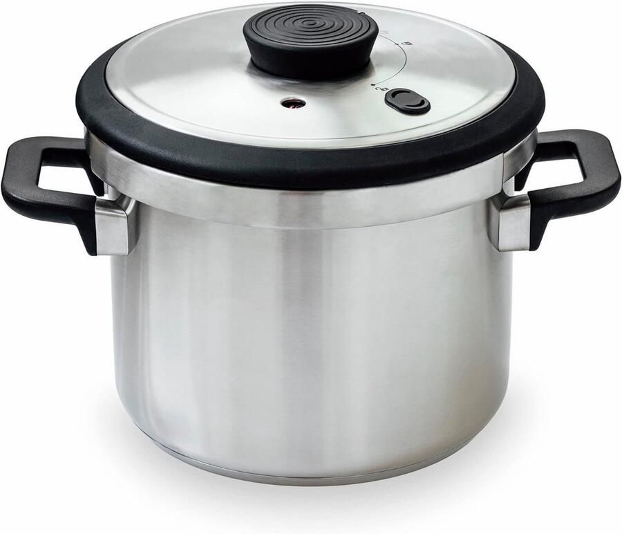 Snelkookpan Drukpan Snel Koken Instelbare Druk 8 Liter Zilverkleurig