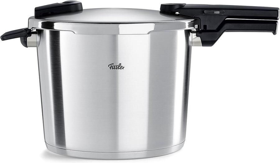 Snelkookpan Drukpan Snel Koken Made in Germany 10 Liter Zilverkleurig