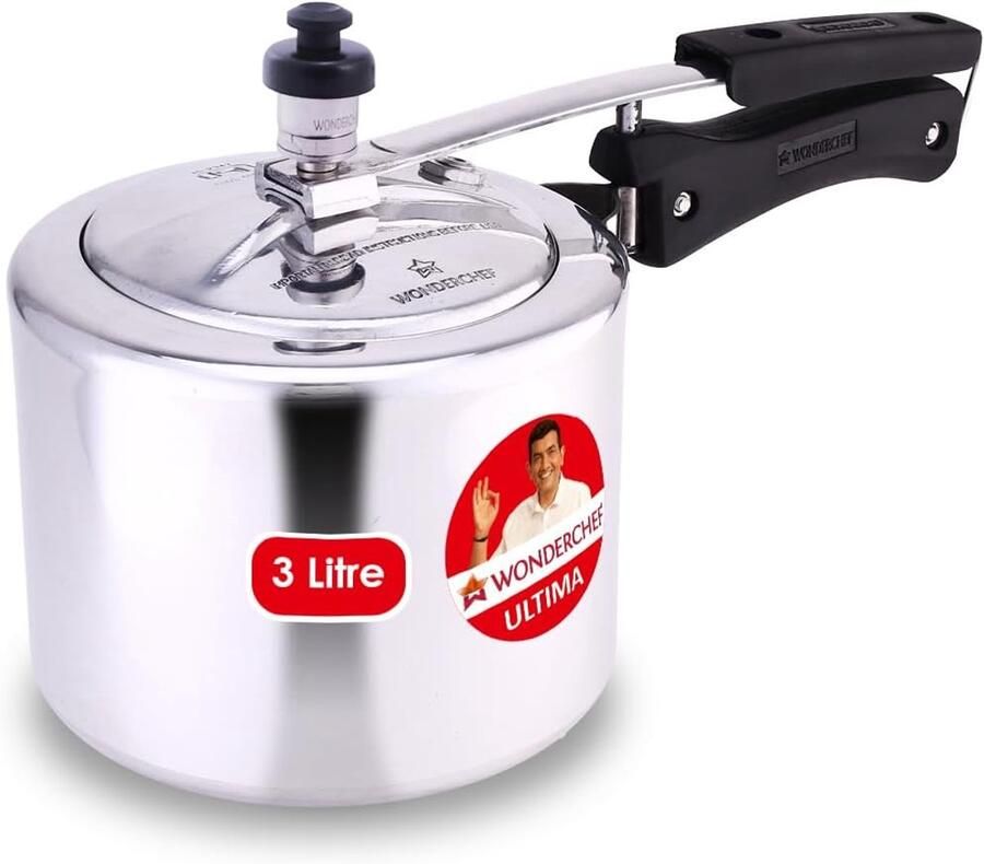 Snelkookpan Drukpan Snel Koken Met Binnendeksel 3 Liter Zilver