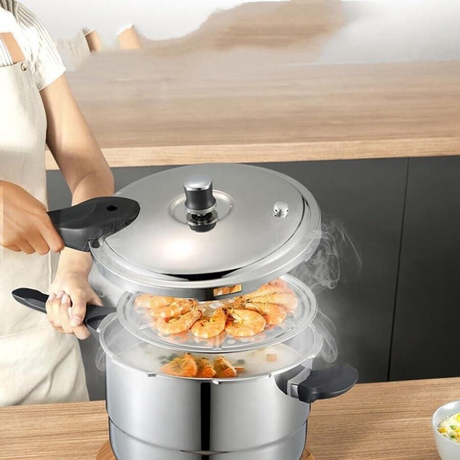 Snelkookpan Drukpan Snel Koken Universeel Fornuis Geschikt 24 cm Zilver
