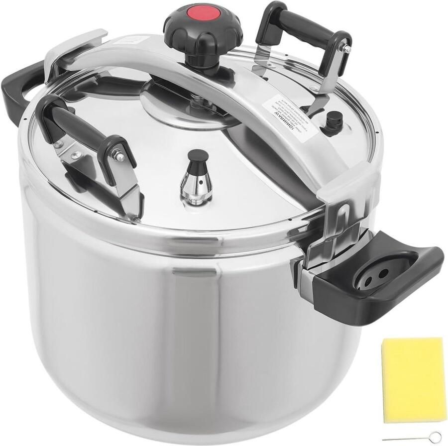 Snelkookpan Drukpan Snel Koken Veilig Druksysteem 9 Liter Zilver