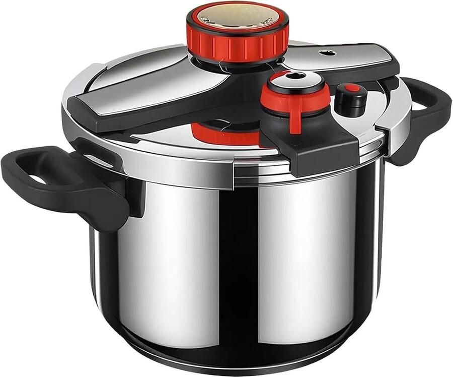 Snelkookpan Drukpan Snel Koken Verstelbare Druk 10 Liter Zilverkleurig