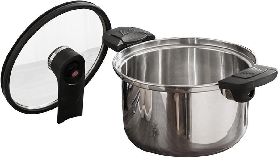Snelkookpan Drukpan Stoofpan Snel Koken Roestvrij Staal 30 cm Zilver
