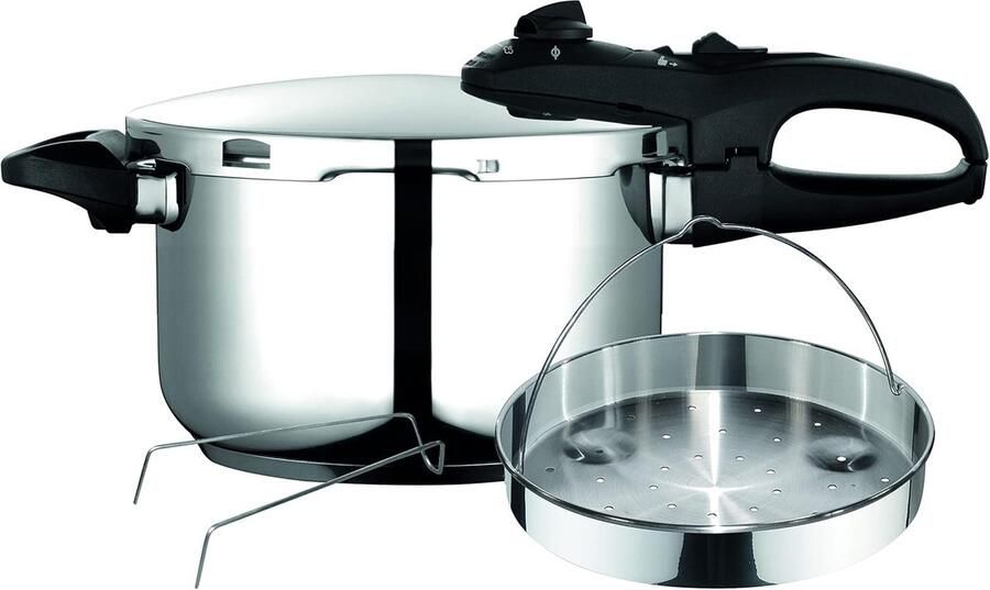 Snelkookpan Drukpan Supersnel Koken 5 Veiligheidssystemen 4 Liter Roestvrij staal