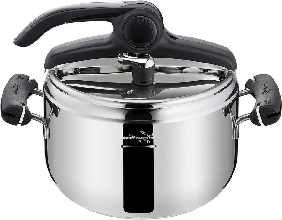 Snelkookpan Druppan Gezond Koken Eénhandig Openingssysteem 5 Liter Metaalkleur