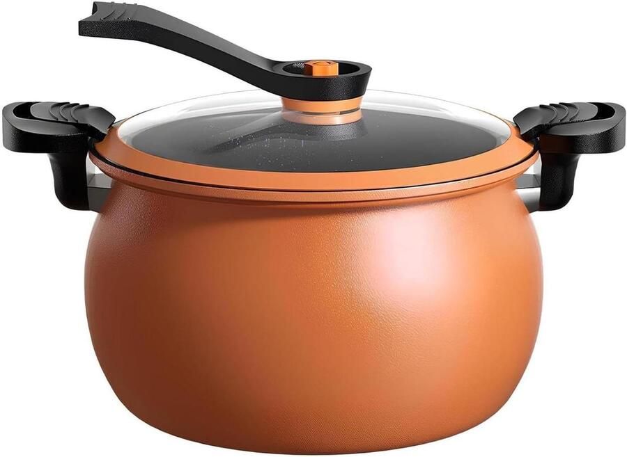 Snelkookpan Grote pan Sneller koken Antiaanbaklaag 8 liter Oranje