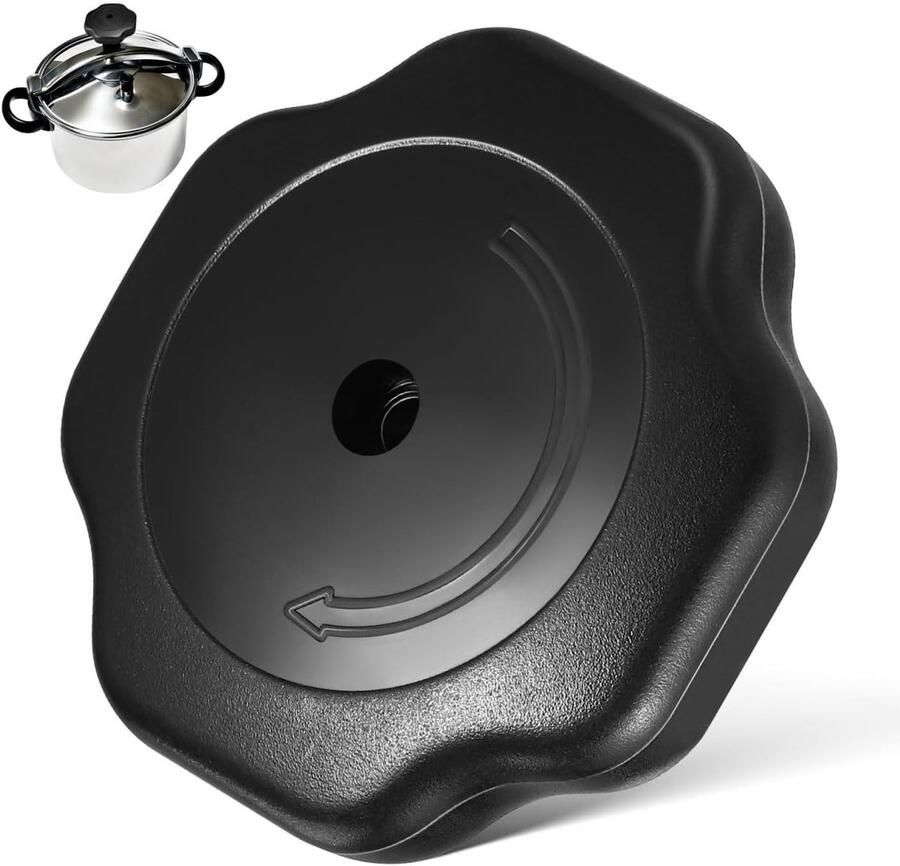 Snelkookpan Handgreep Reserveknop Deksel Veilig Koken Hittebestendig Bakeliet 7.5 x 7.5 cm Zwart