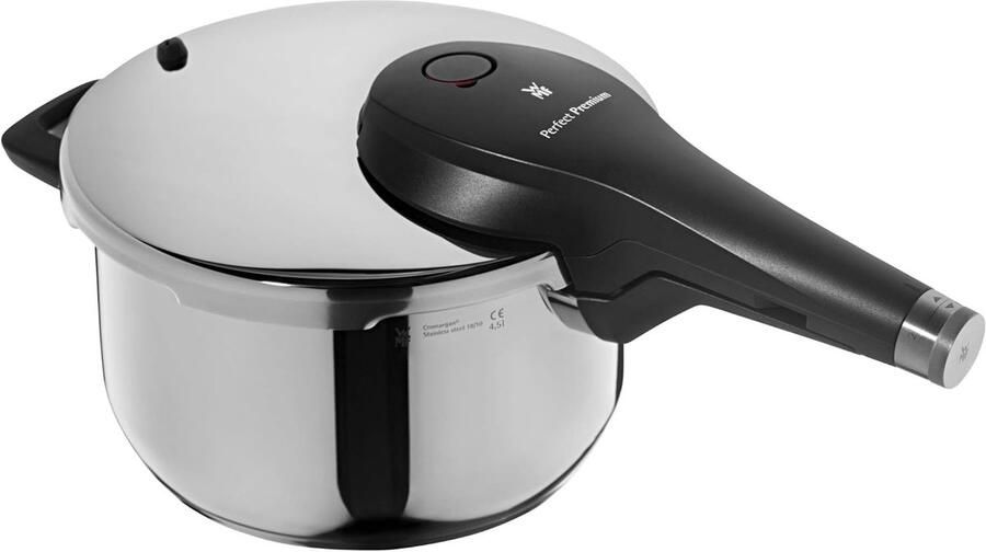 Snelkookpan Inductie Drukpan Stoompan Sneller Koken All-in-one Draaiknop 45 Liter 22cm Zilverkleurig