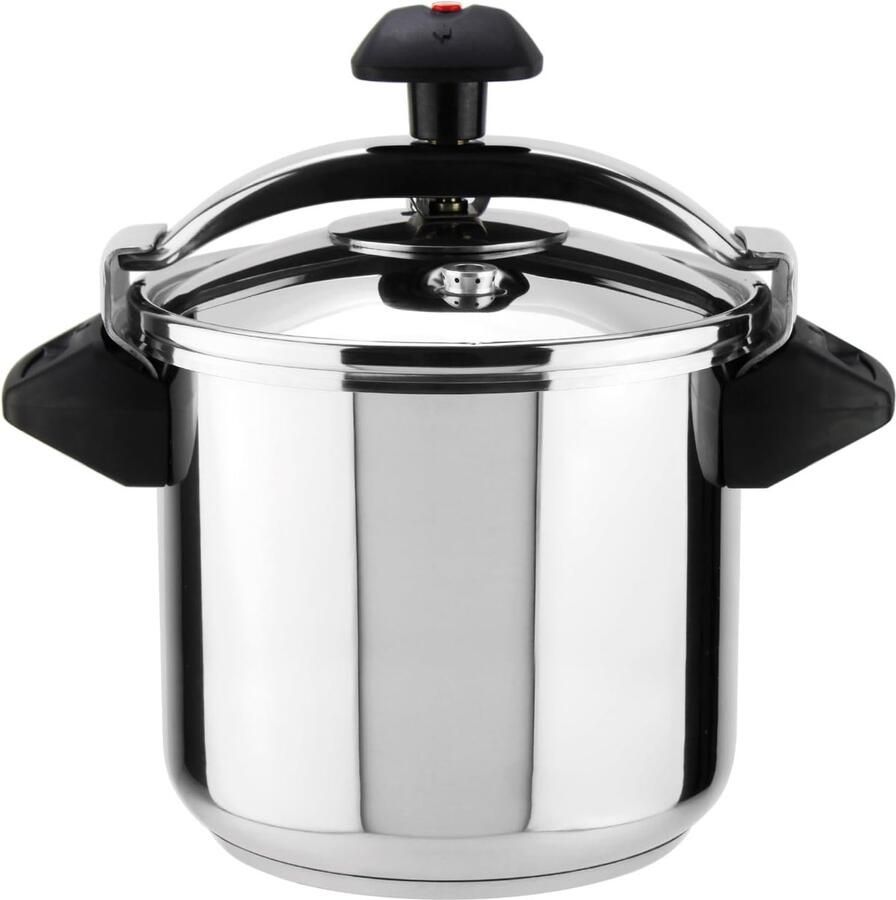 Snelkookpan Inox Drukpan Koken Gezond Koken 3 Veiligheidsmechanismen 25 cm Diameter Metallic