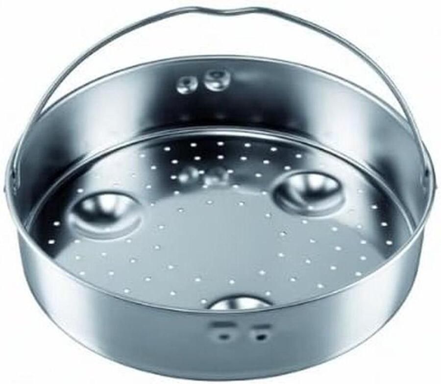 Snelkookpan Inzetstuk Stoommand Geperforeerd Gezond Koken Met Voetjes 22 cm Diameter Zilverkleurig