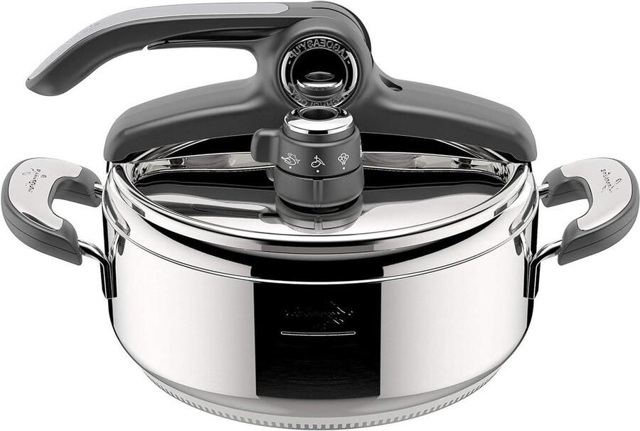 Snelkookpan met Druksysteem Drukpan Keuken Gezond Koken Eénhandige Opening 3.5 Liter Metallic