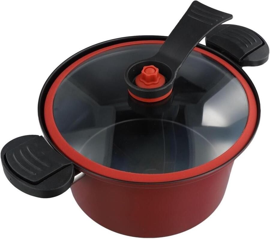 Snelkookpan Multicooker Snel Maaltijden Bereiden Magnetronbestendig Ontwerp 35 Liter Rood