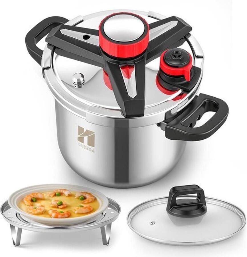 Snelkookpan Multifunctionele pan Snel koken 3-in-1 functie 7 Liter Roestvrij staal