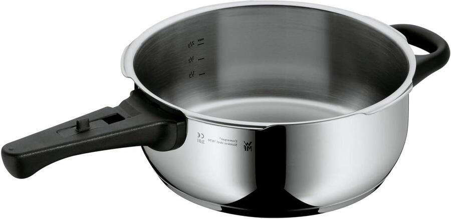 Snelkookpan Onderdeel Stoompan Snel Koken Inductie Geschikt 3 Liter Zilverkleurig