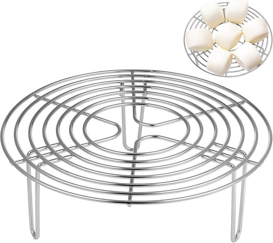Snelkookpan Onderzetter Stoomrek Gezond Koken Food-grade Roestvrij Staal 16 cm Zilverkleurig