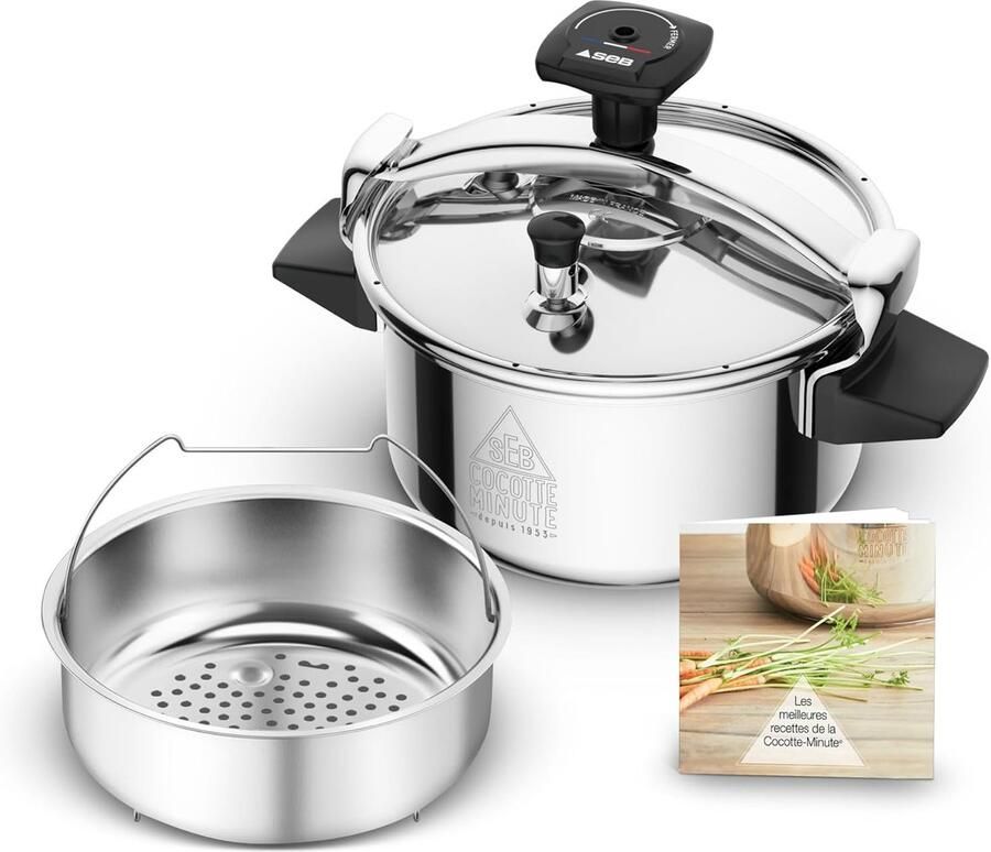 Autocuiseur RVS Snelkookpan Gezond Koken 5-Punt Veiligheidssysteem 4.5 Liter Metallic