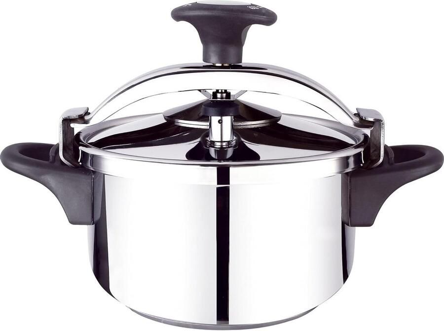Snelkookpan Roestvrij Staal Drukpan Express Pan Snel Koken Geschikt Alle Warmtebronnen 6 Liter Zilverkleurig