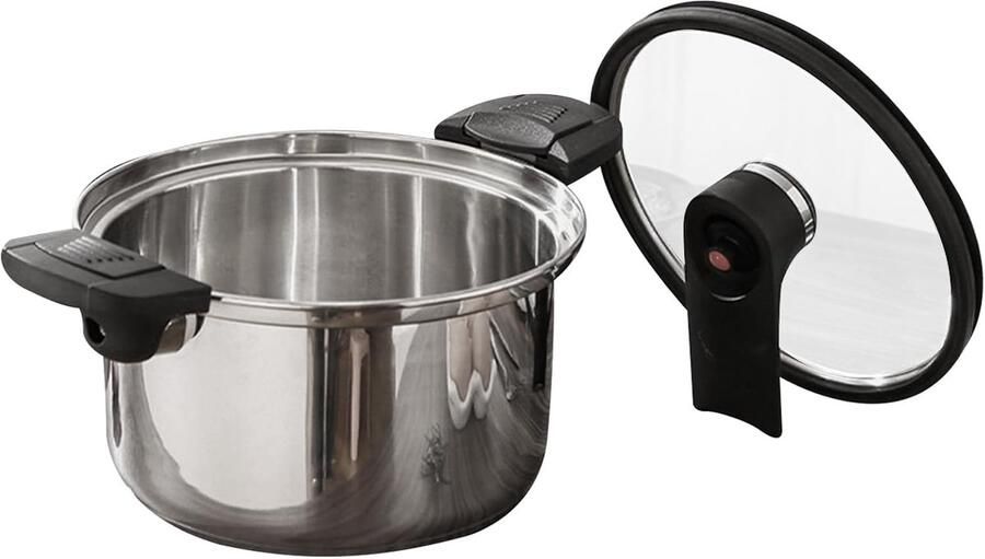 Snelkookpan Roestvrij Staal Drukpan Keuken Maaltijden Bereiden Voedingsstoffen Behoud 20 cm Zilverkleurig