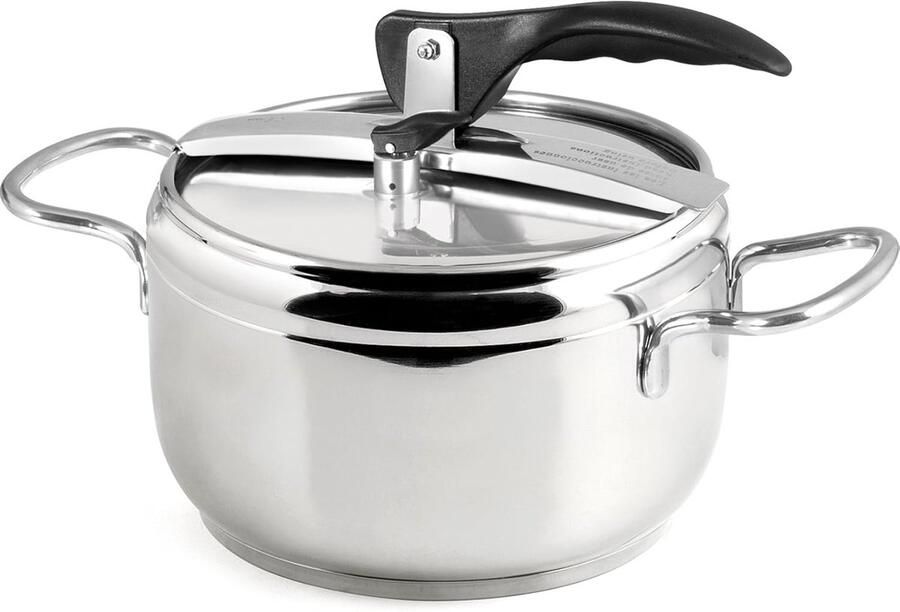 Snelkookpan Roestvrij Staal Drukpan Keuken Snel Koken Drievoudige Bodem Inductie 35 Liter Zilver